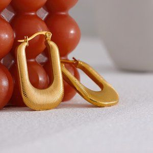 NEW Stainless Steel Statement Geometric Hollow Big Square Big Drop Earrings